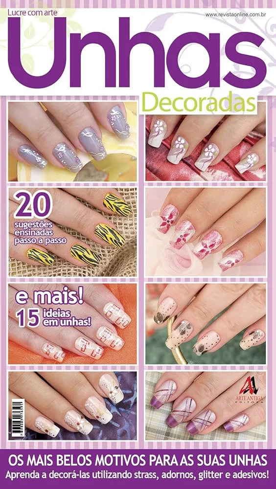 Unhas Decoradas com Carimbo: Precisão e Detalhes Incríveis - ideia