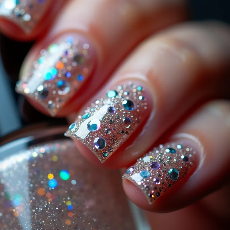 Unha Esculpida com Aplicação de Cristais Swarovski - ideia