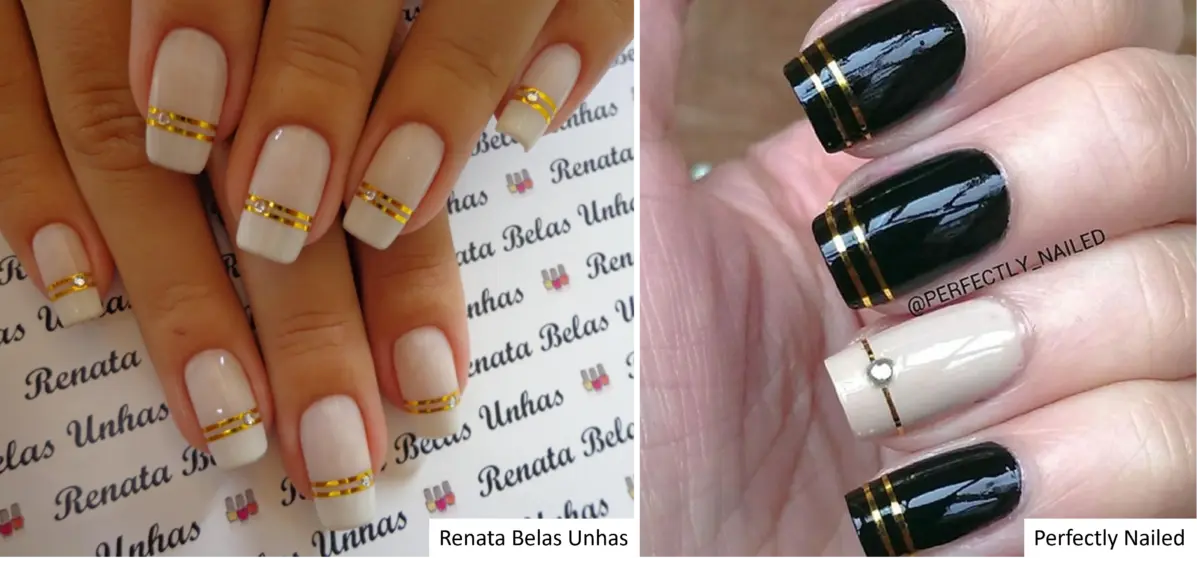 Unhas Decoradas com Pedraria Cristal Discreta - detalhe