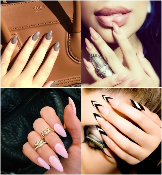 Unhas de Gel Esculpidas com Formato Stiletto: Atitude e Poder - detalhe