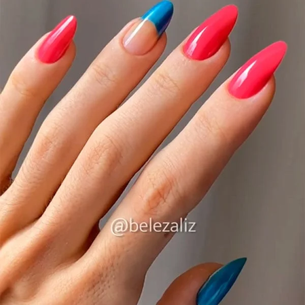 Unhas Francesinhas Coloridas com Esmalte: Um Clássico Repaginado - ideia