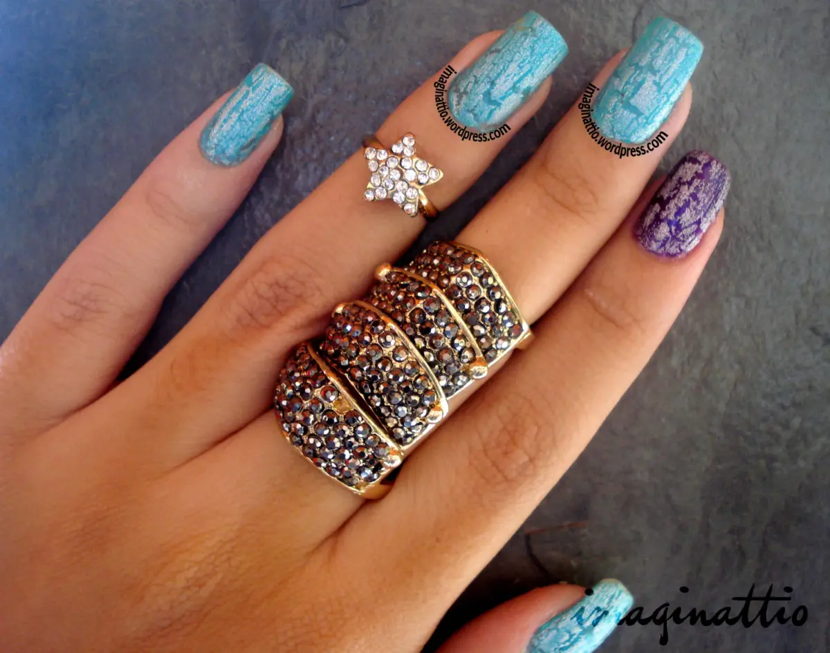 Unhas Decoradas com Esmalte Craquelado - detalhe