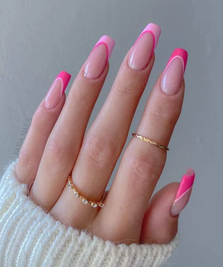 Francesinha Degradê Rosa (do Claro ao Pink) com Acabamento Matte: Estilo e Ousadia - ideia