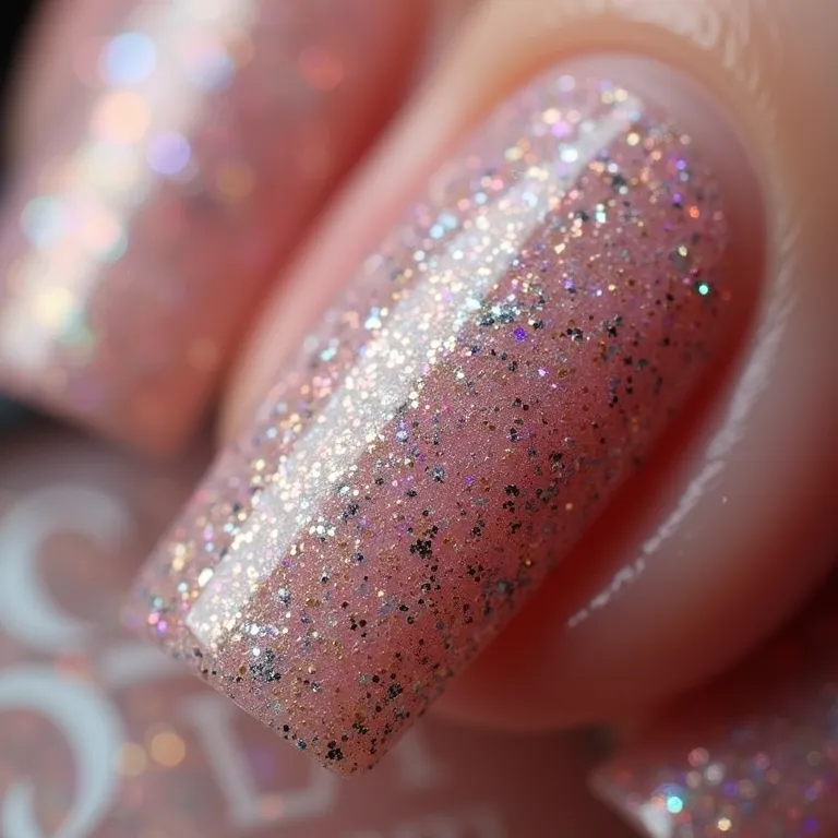 Mistura de Texturas com Glitter Grosso e Acabamento Fosco - ideia