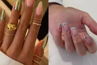 Unhas Cromadas com Efeito Espelhado: O Futuro nas Suas Mãos - ideia