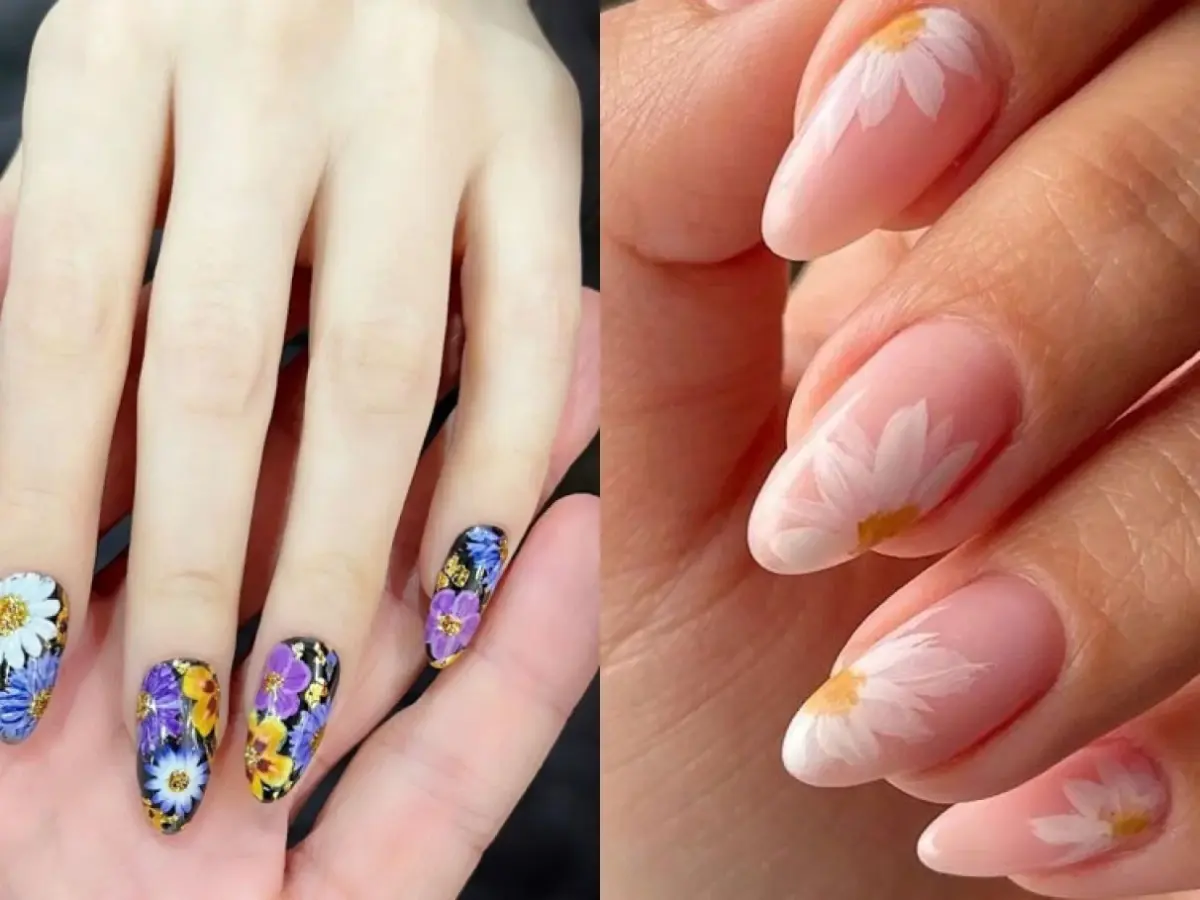 Delicadeza Floral: Unhas de Gel Decoradas com Flores - ideia