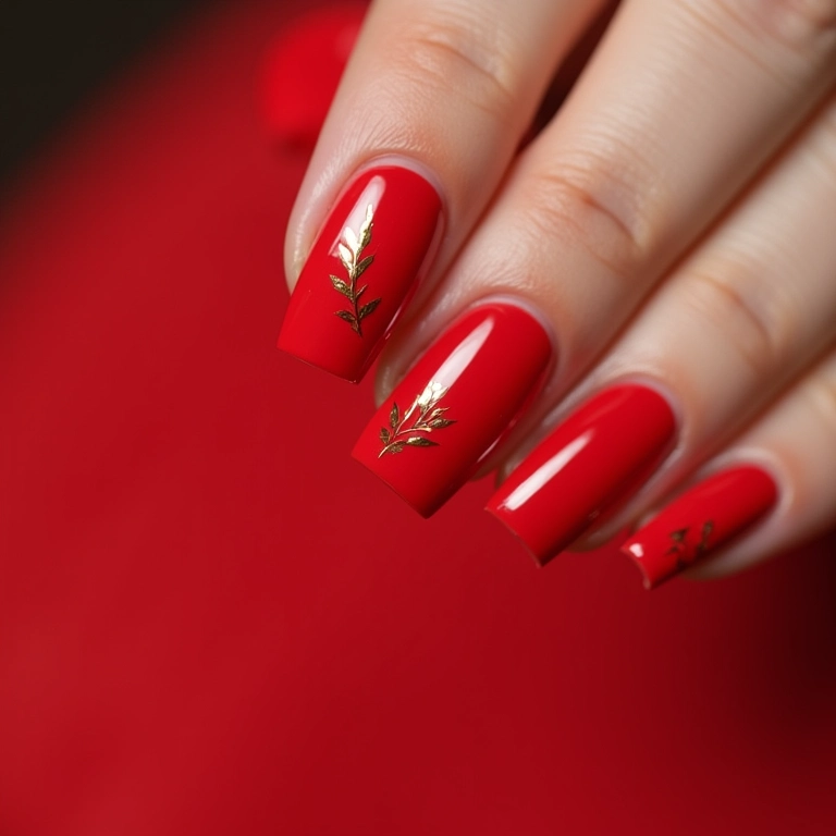 Clássica Repaginada: Vermelho Cremoso com Toques Sutis de Folha de Ouro - ideia