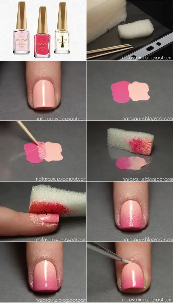 Degradê Pastel Suave: Unhas com Transição Delicada - ideia