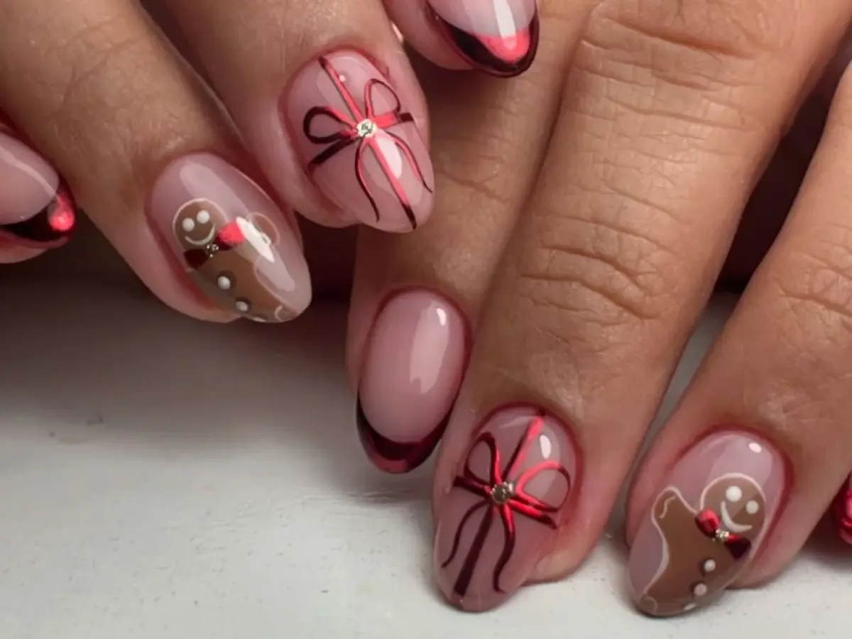 Laços em Aquarela: Suavidade e Arte nas Suas Unhas - ideia