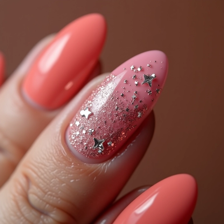 Unhas Decoradas com Glitter Degradê: Um Toque de Glamour - inspiração