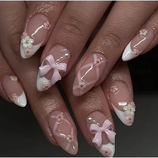 Unha Decorada de Paty com Laços 3D - inspiração