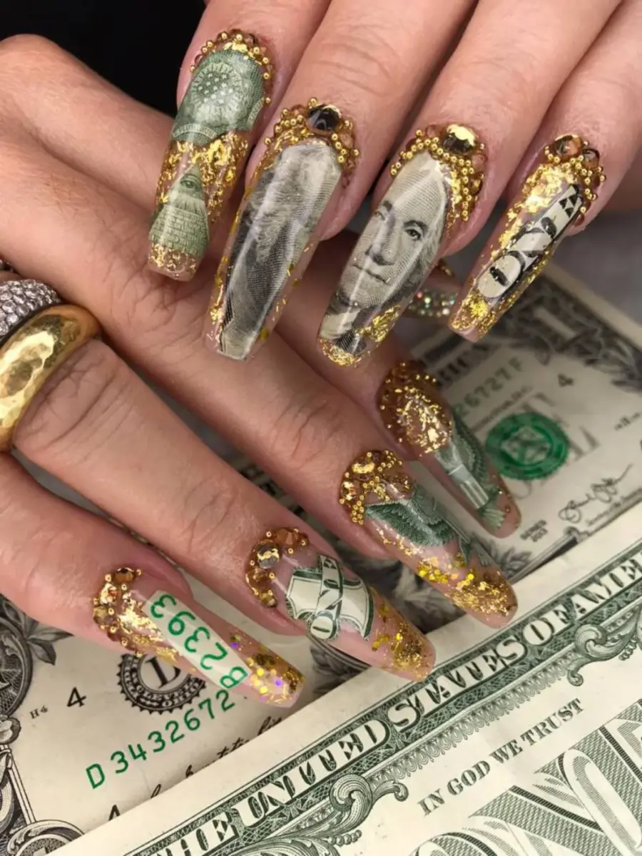 Dólar Craquelado: Efeito Despojado com Notas Americanas - inspiração