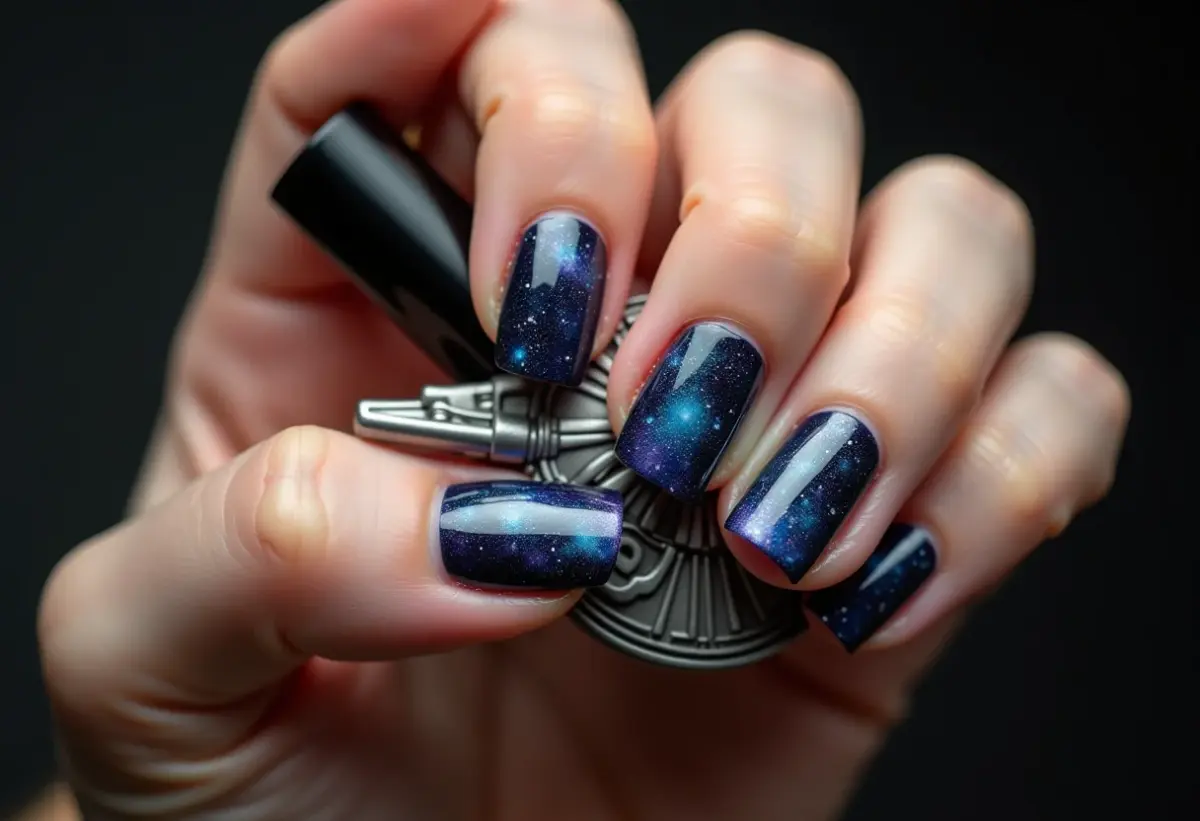 Constelação Geek: Galaxy Nails com um Toque de Ficção Científica - inspiração