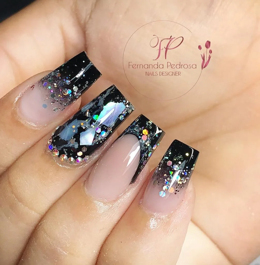 Francesinha Preta Inovadora com Glitter - detalhe