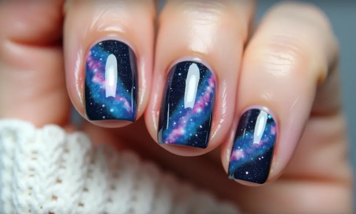 Efeito Galáxia: Unhas Cósmicas com Brilhos Estelares - detalhe