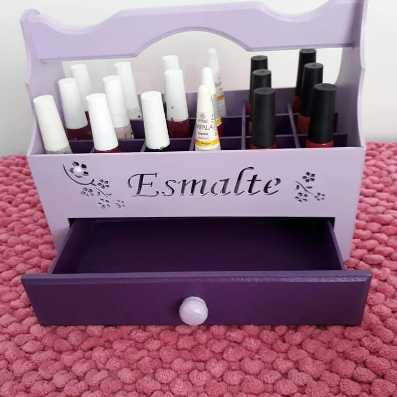 Minimalismo Chic: Organizador de Esmaltes com Caixas de Acetato - ideia