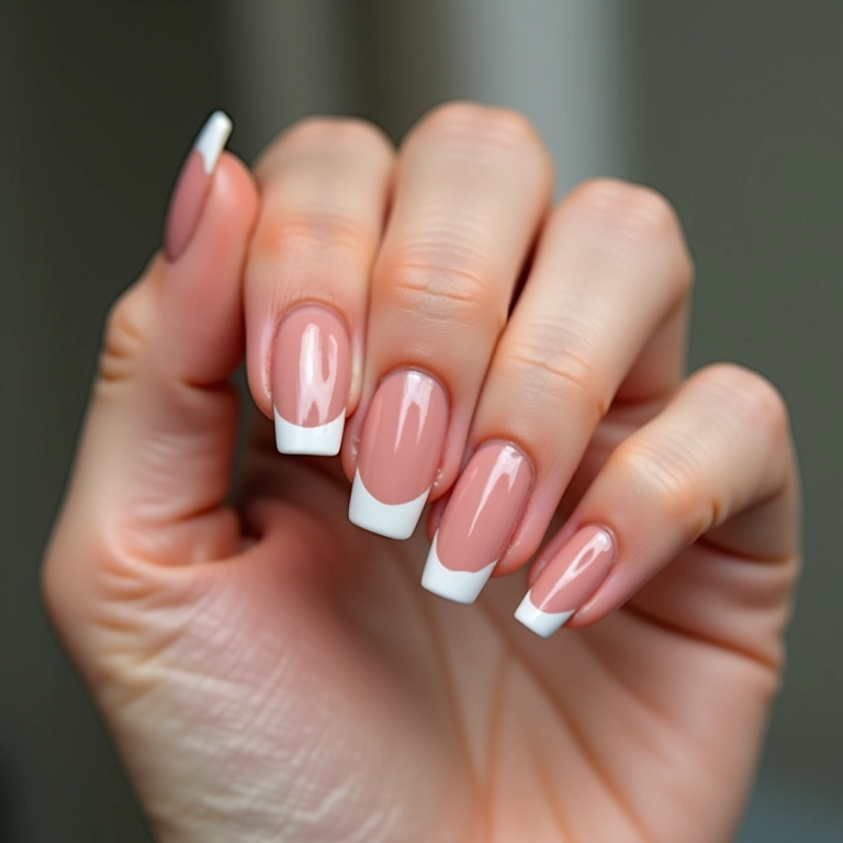 Unha Decorada de Paty com Francesinha Invertida Rosa - detalhe