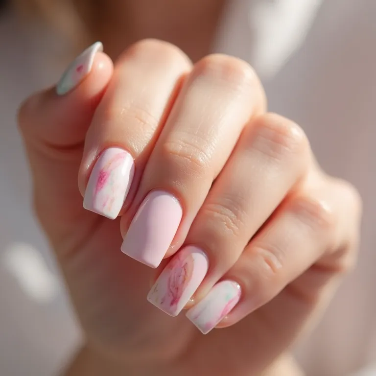Marmorizado Pastel: Delicadeza e Modernidade em Tons Suaves - inspiração
