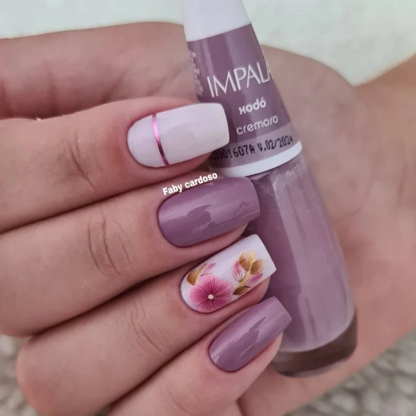 Filha Única Floral em Lilás: Delicadeza em Destaque - ideia