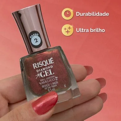 Unhas Vermelhas Vibrantes com Top Coat Resistente a Lascas - ideia