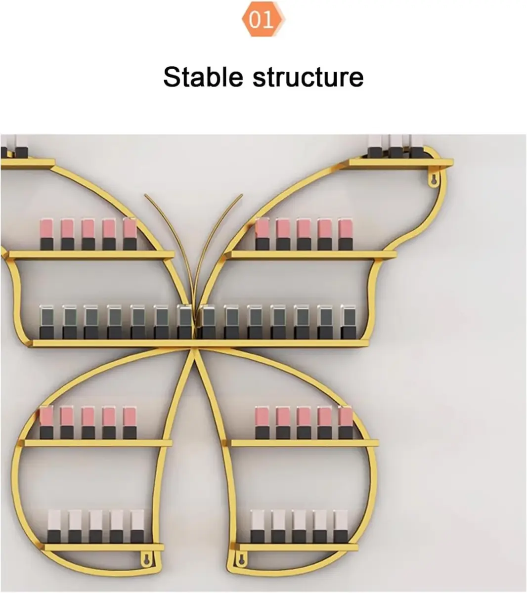 Porta-Esmalte Glamouroso com Detalhes Dourados - detalhe