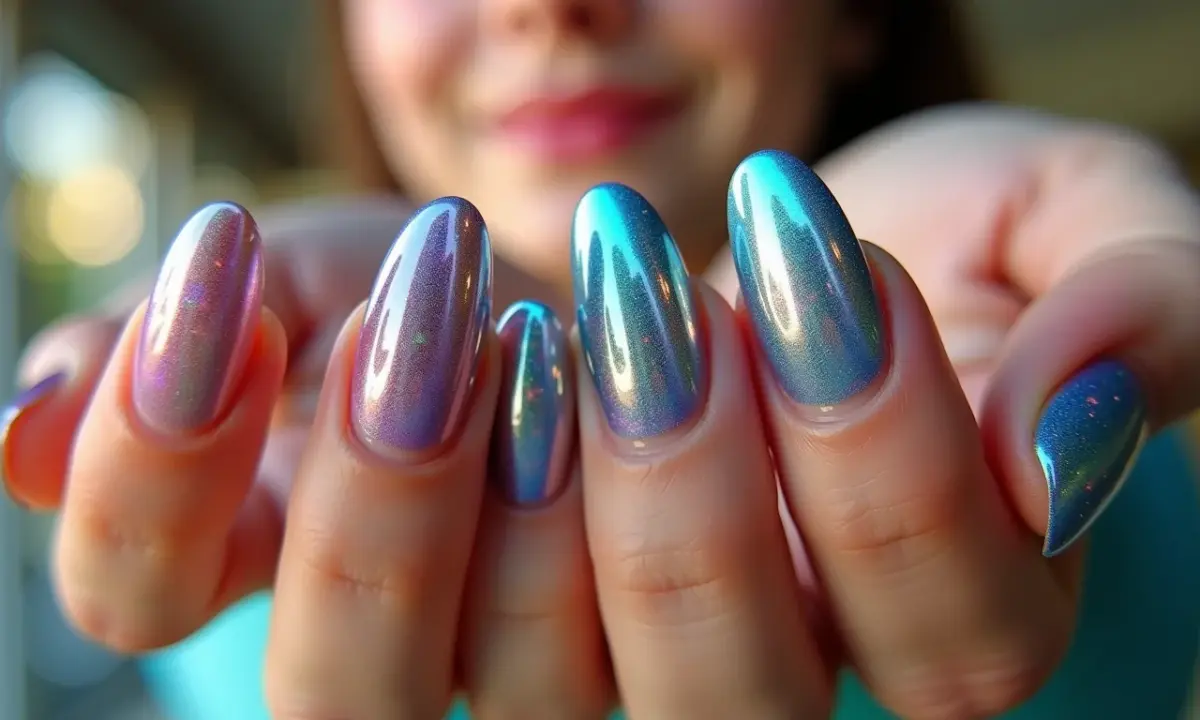 Unhas com Esmalte Holográfico: Brilho Mágico e Moderno - inspiração