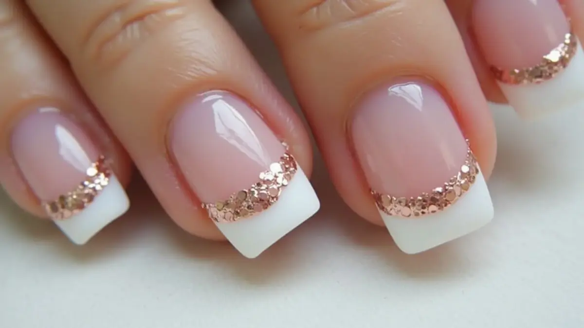 Francesinha com Micro Glitter Dourado: Um Brilho Sutil e Sofisticado - inspiração