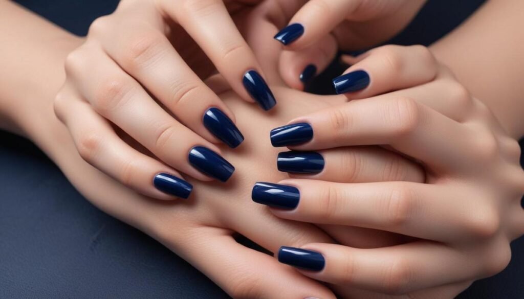 Unha azul escuro: descubra estilos, tendências e cuidados incríveis Unha azul escuro: descubra estilos, tendências e cuidados incríveis