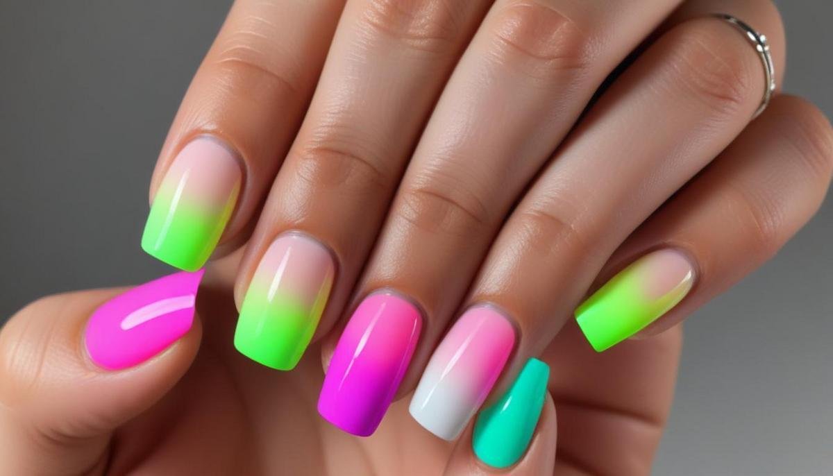 Variações e inspirações de ombré neon