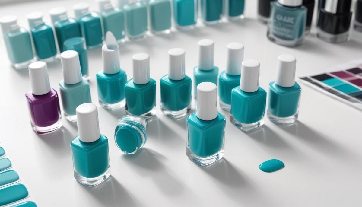 Ideias de nail art com turquesa vibrante