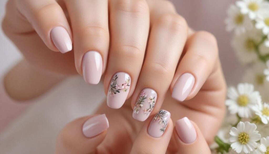 Florais delicados Unha: 12 ideias fáceis para unhas elegantes e femininas