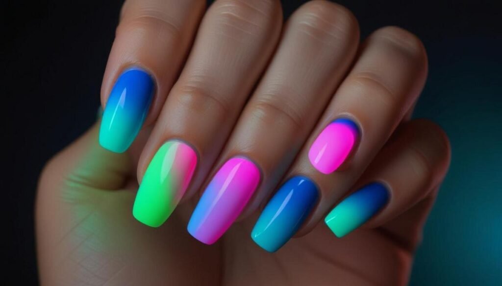 Ombré neon Unha: tutorial para degradê fluorescente que arrasa