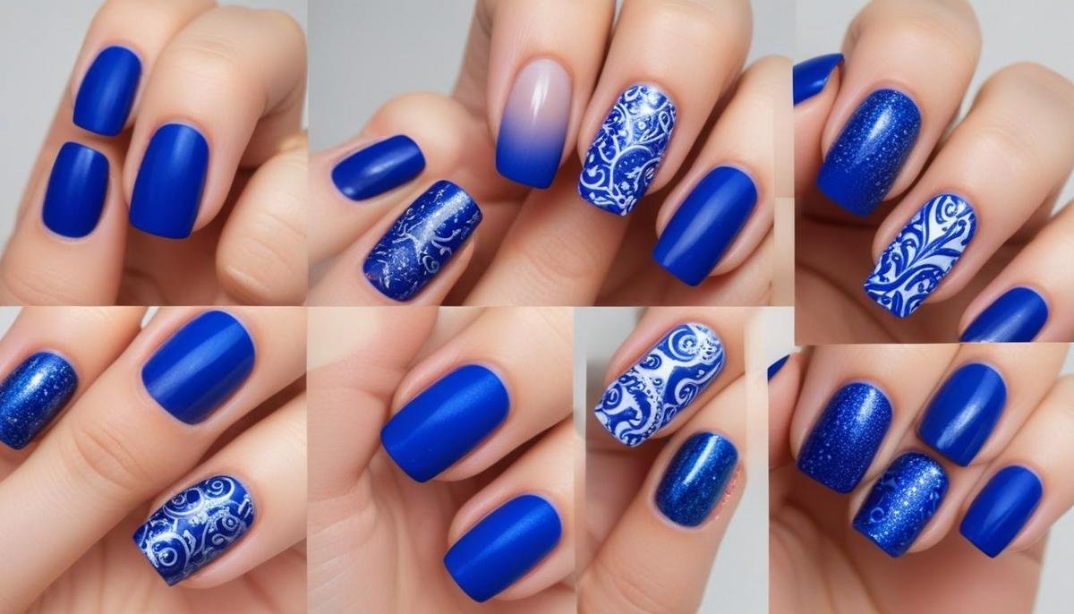 Cuidados essenciais para manter a unha azul royal decorada impecável Cuidados essenciais para manter a unha azul royal decorada impecável