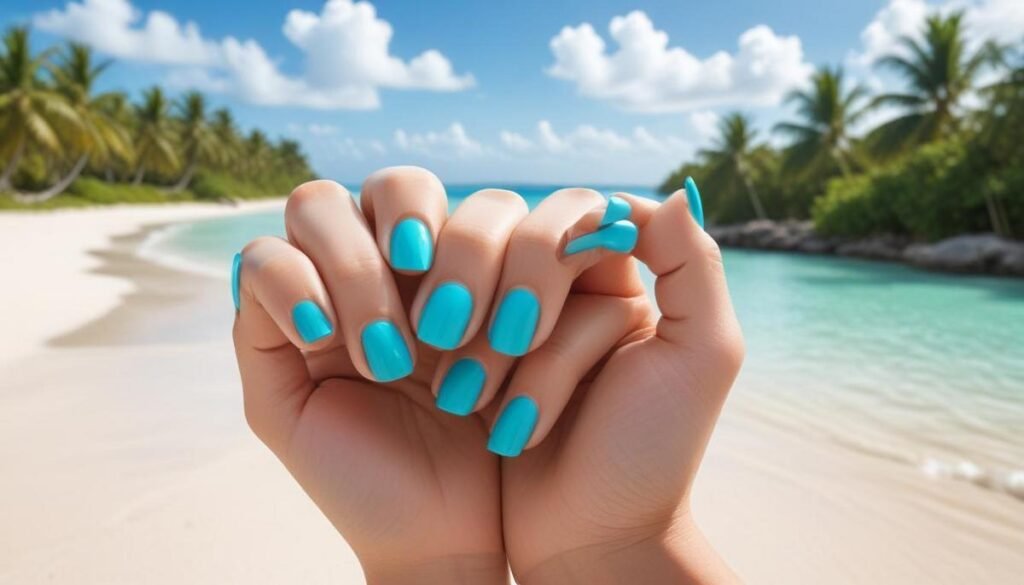 Turquesa vibrante unhas: ideias incríveis para arrasar no look de verão