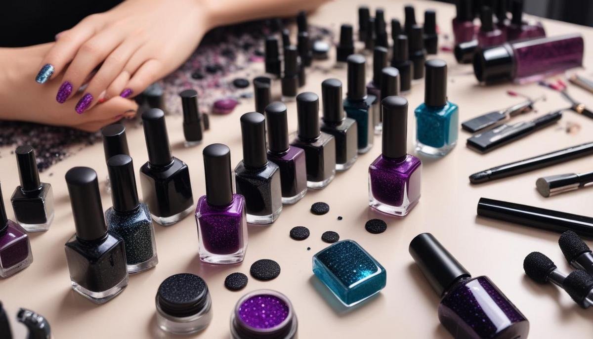 Passo a passo para aplicar preto glitter Passo a passo para aplicar preto glitter