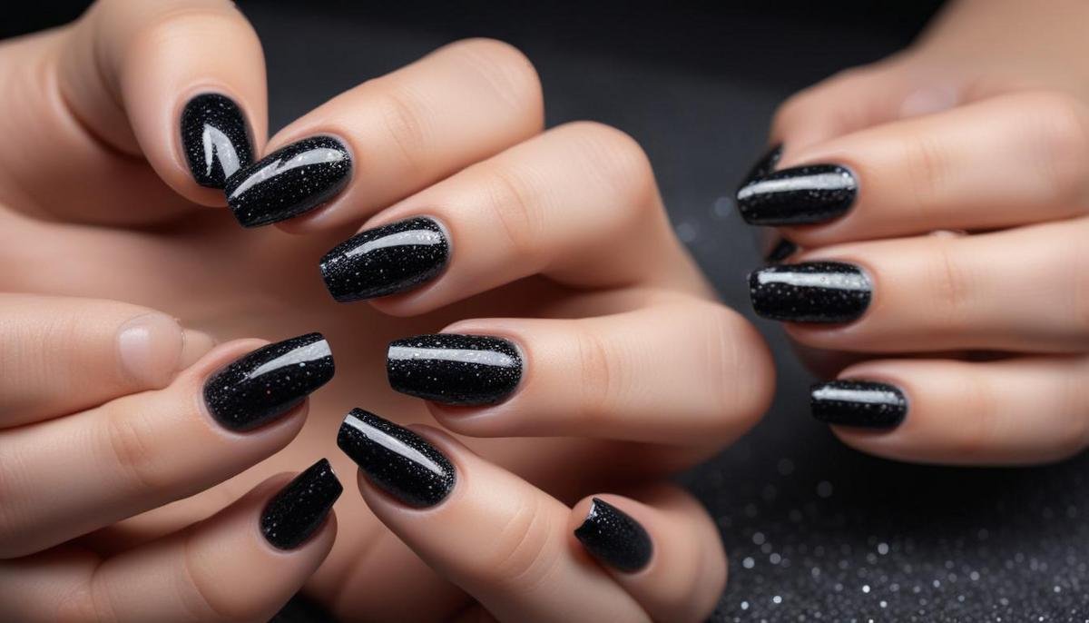 Por que o preto glitter conquista as unhas Por que o preto glitter conquista as unhas
