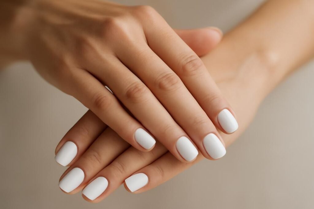Branco minimalista unhas: elegância clean que arrasa em qualquer look (70 caracteres)
