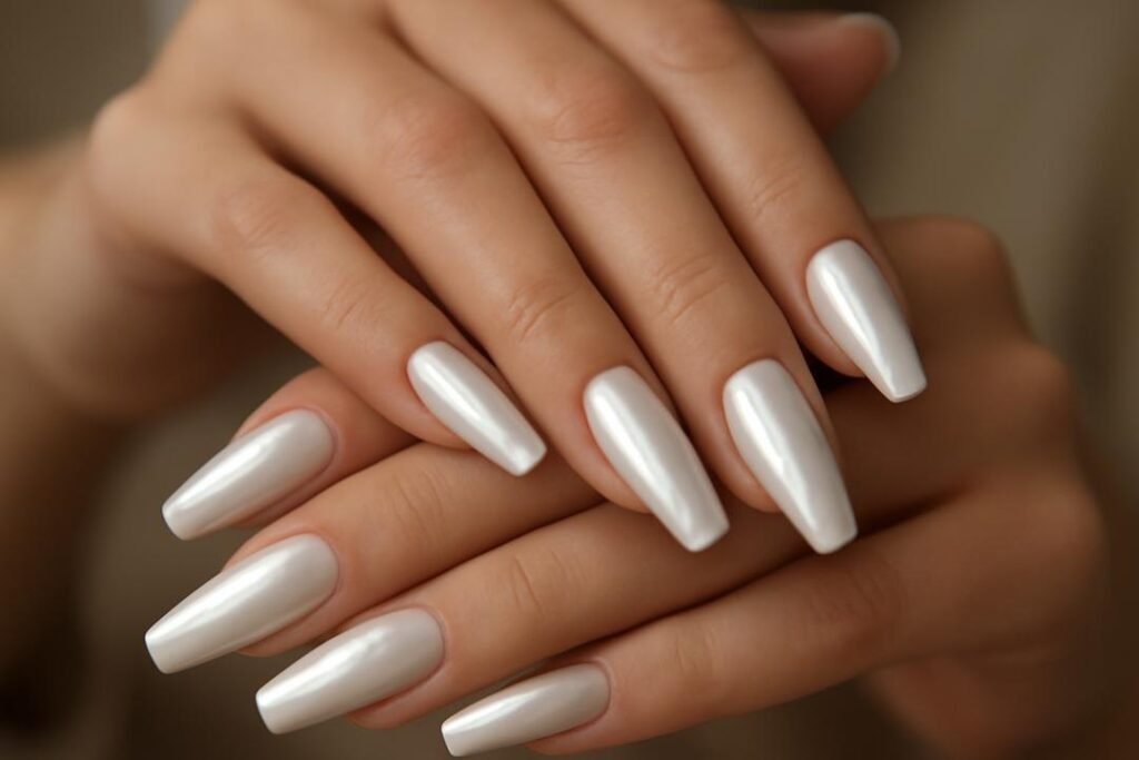 Unhas bailarina peroladas: o estilo que eleva seu visual